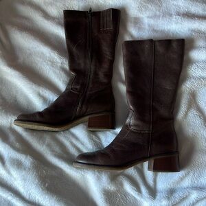 Rockport brown knee high heeled boot, size US 7.5